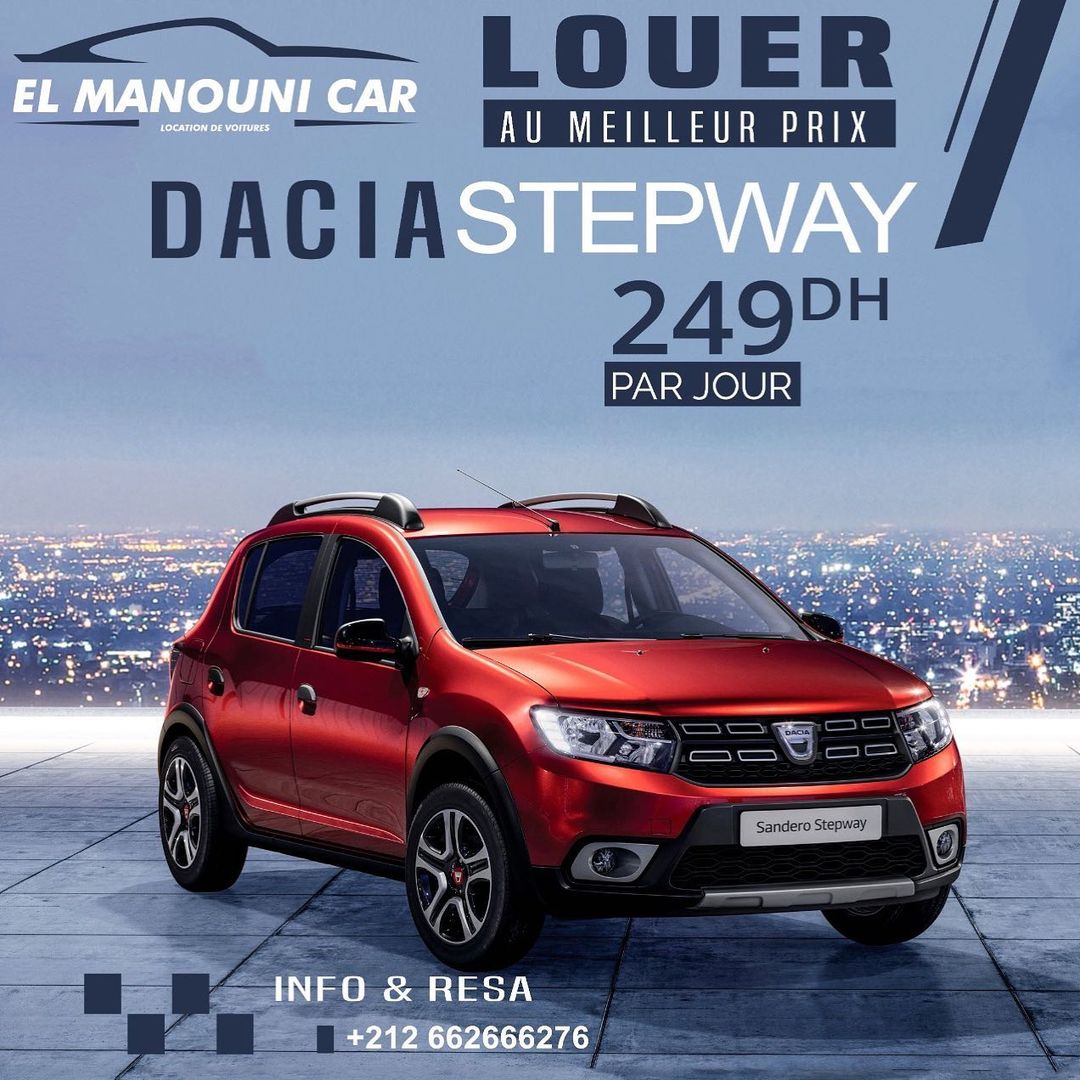Louez votre Dacia Stepway Diesel à 249 dh / jour.