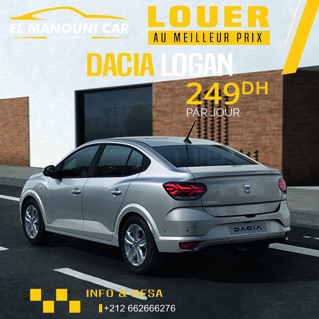 Nouvelle Dacia Logan 2022 à 249 dh / jour.