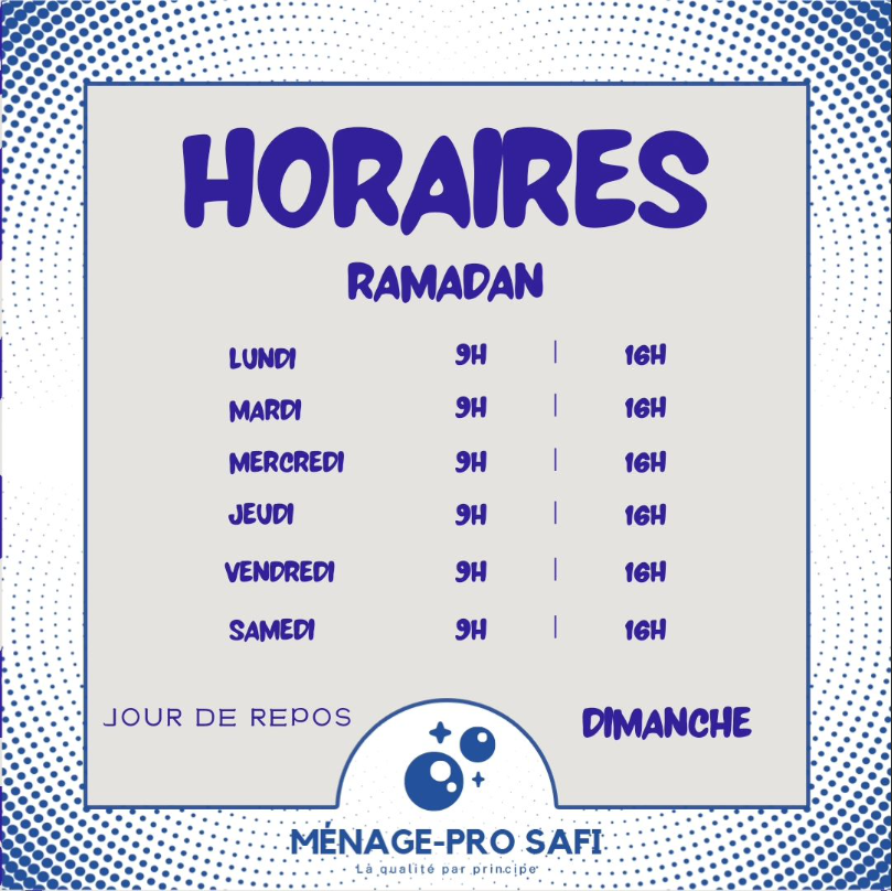 Horaire ramadan